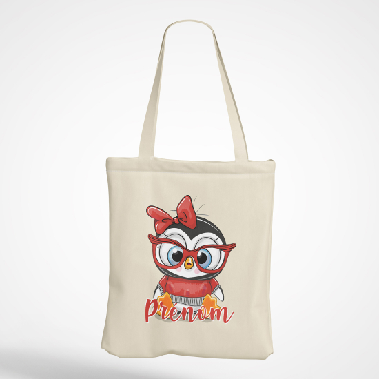 Borsa tote bag personalizzato - Pinguino dagli occhiali