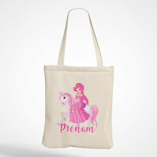 Borsa tote bag personalizzato - Principessa a cavallo
