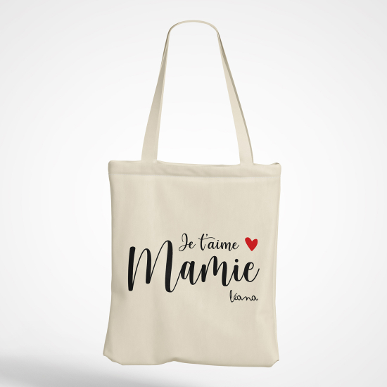 Borsa tote bag personalizzato - Ti amo nonna Nome