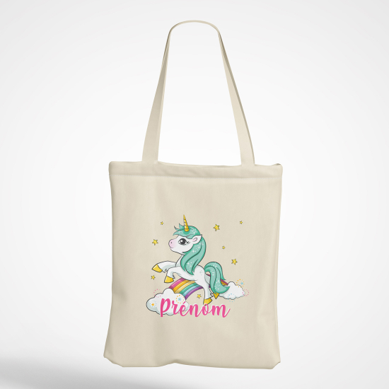 Borsa tote bag personalizzato - Unicorno arcobaleno