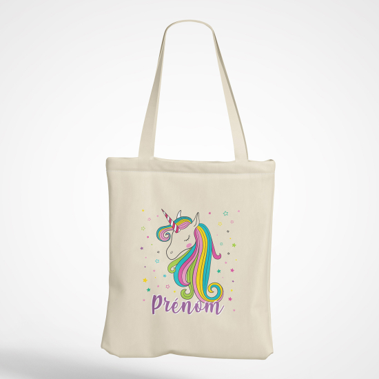 Borsa tote bag personalizzato - Unicorno arcobaleno