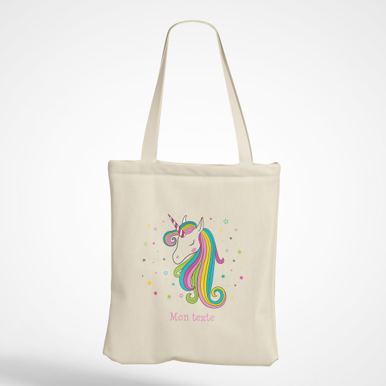 Borsa tote bag personalizzato - Unicorno arcobaleno