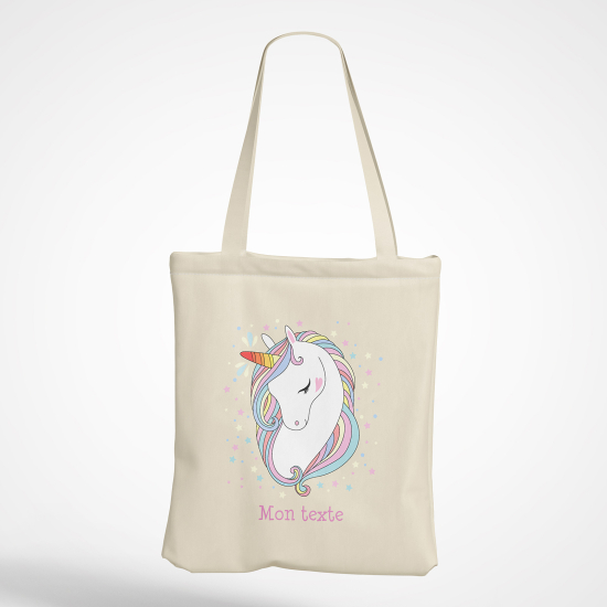 Borsa tote bag personalizzato - Unicorno arcobaleno