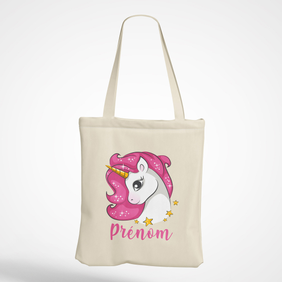 Borsa tote bag personalizzato - Unicorno stelle