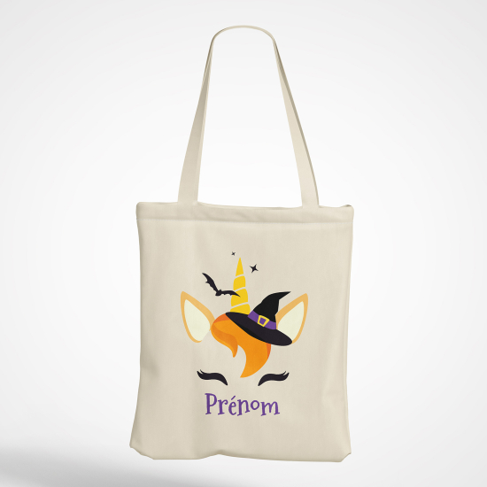 Borsa tote bag personalizzato - Unicorno strega