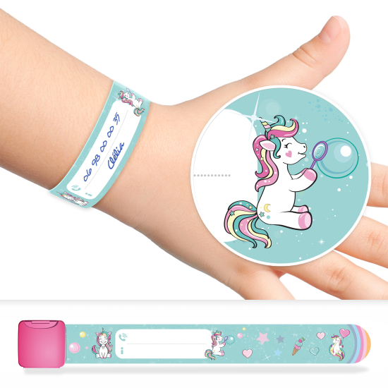 Braccialetto Identificativo Bambini - unicorni