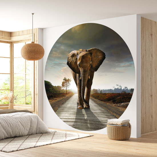 Carta da parati Cerchio / Rotondo - Elefante