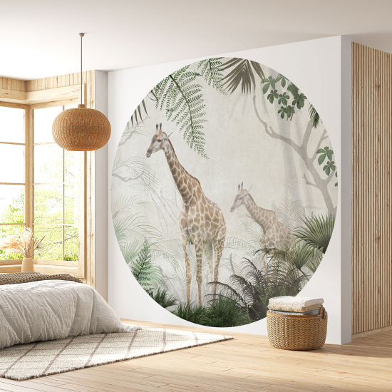 Carta da parati Cerchio / Rotondo - Giraffe
