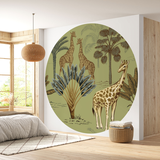 Carta da parati Cerchio / Rotondo - Giraffe