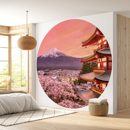Carta da parati Cerchio / Rotondo - Monte Fuji Giappone