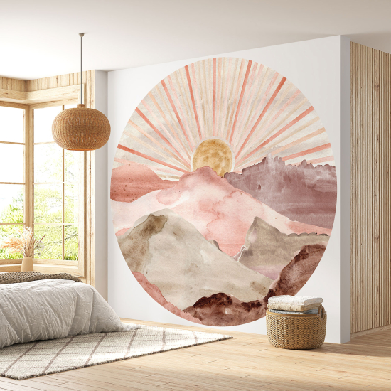 Carta da parati Cerchio / Rotondo - Paesaggio Boho