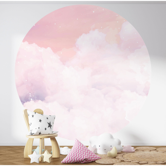 Carta da parati Cerchio / Rotondo per Bambini - Cielo rosa