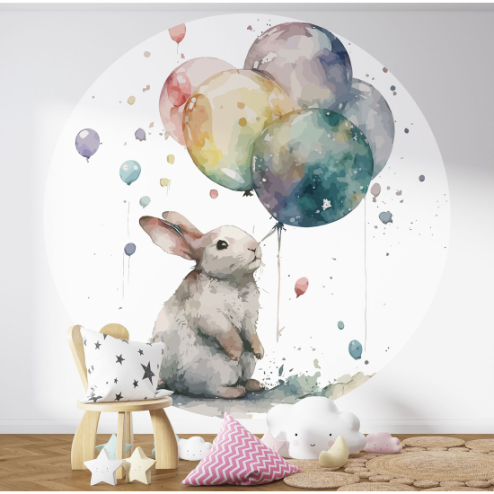 Carta da parati Cerchio / Rotondo per Bambini - Coniglio