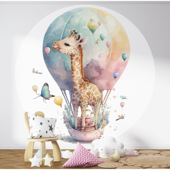 Carta da parati Cerchio / Rotondo per Bambini - Giraffa