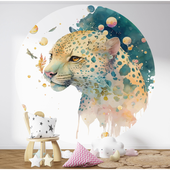 Carta da parati Cerchio / Rotondo per Bambini - Leopardo
