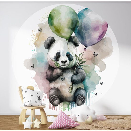 Carta da parati Cerchio / Rotondo per Bambini - Panda