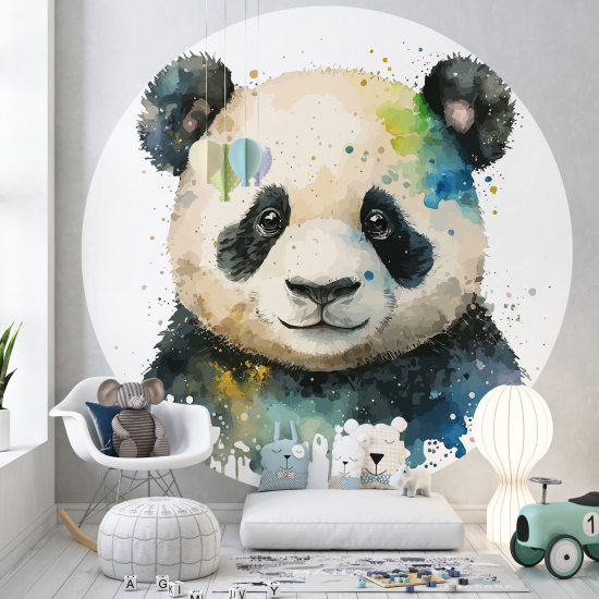 Carta da parati Cerchio / Rotondo per Bambini - Panda