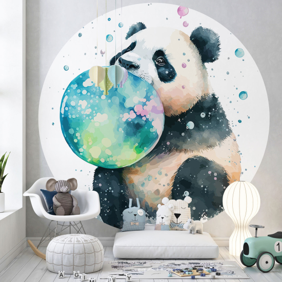 Carta da parati Cerchio / Rotondo per Bambini - Panda