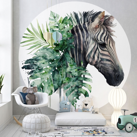 Carta da parati Cerchio / Rotondo per Bambini - Zebra