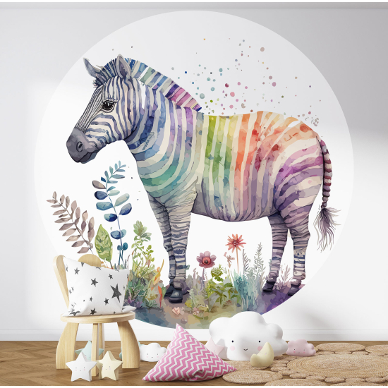 Carta da parati Cerchio / Rotondo per Bambini - Zebra