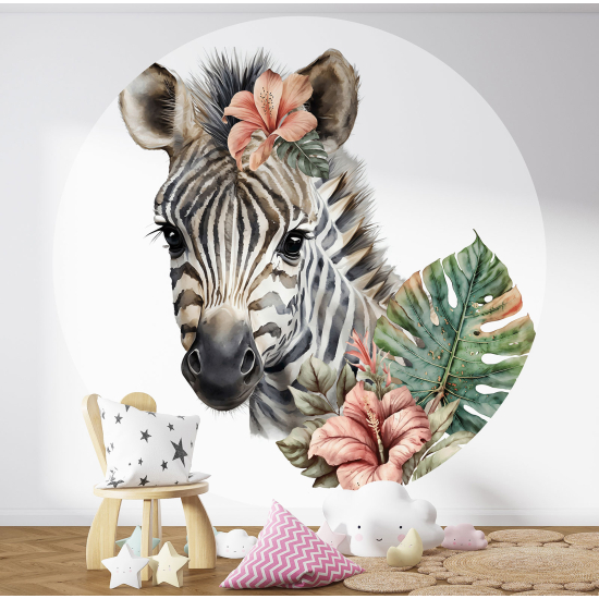 Carta da parati Cerchio / Rotondo per Bambini - Zebra