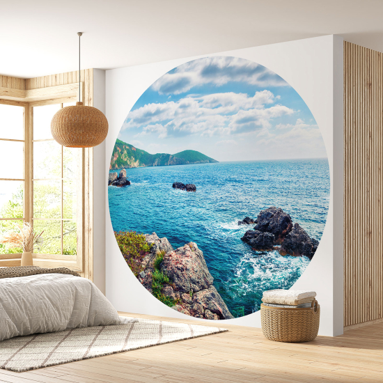 Carta da parati Cerchio / Rotondo - Vista Mare