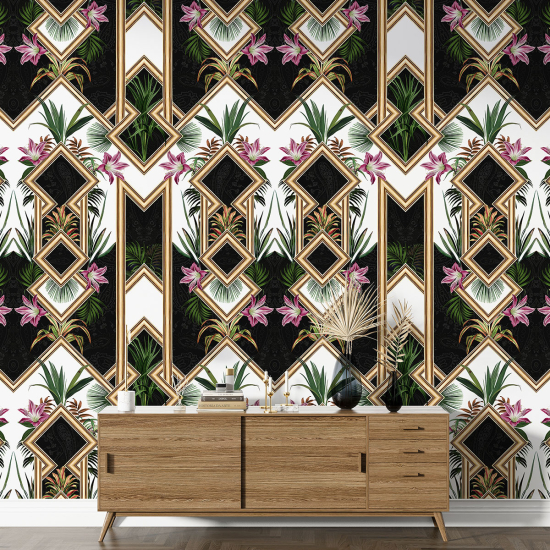 Carta da parati con motivi grandi - Fiori Design