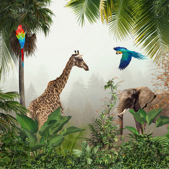 Carta da parati panoramica - Animali della Giungla