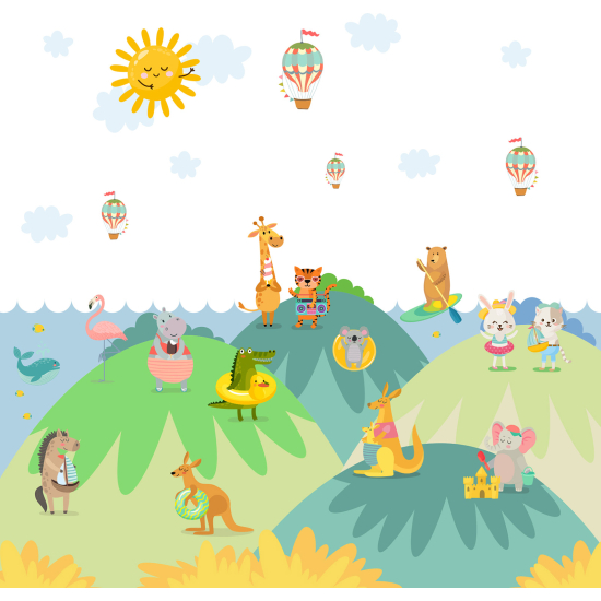 Carta da parati panoramica Bambini - Animali