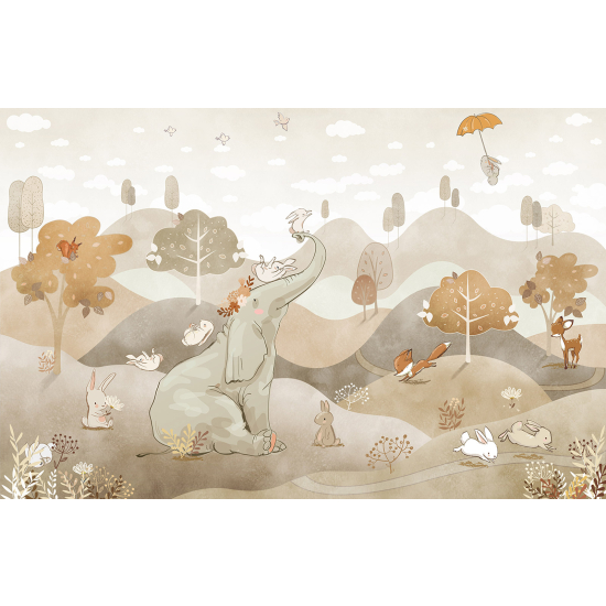 Carta da parati panoramica Bambini - Animali