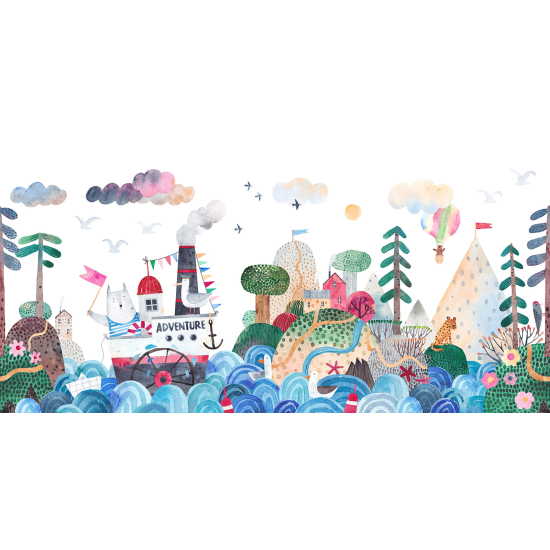 Carta da parati panoramica Bambini - Mare Barca