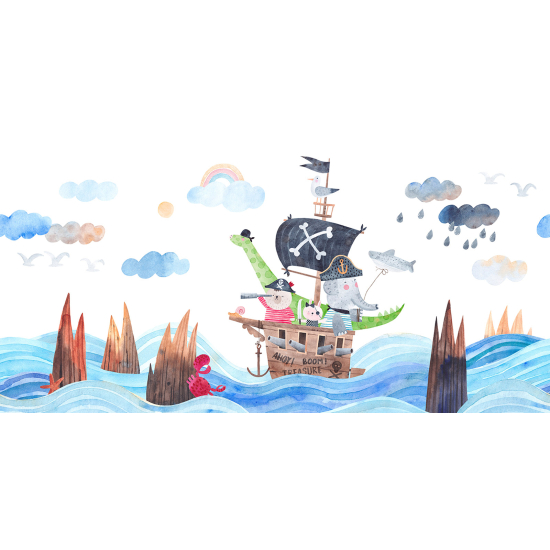 Carta da parati panoramica Bambini - Mare Barca
