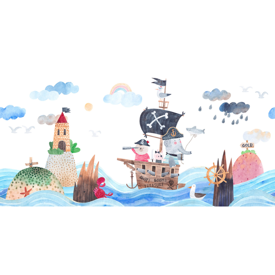 Carta da parati panoramica Bambini - Mare Barca
