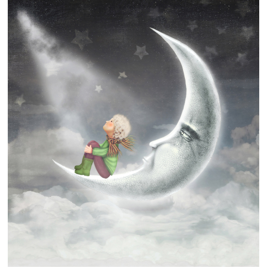 Carta da parati panoramica Bambini - Piccolo Principe Luna