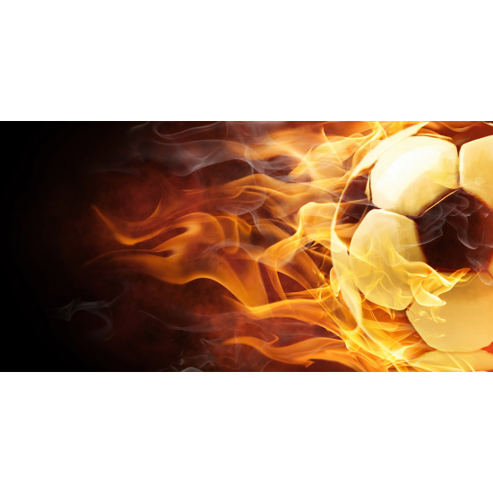 Carta da parati panoramica Calcio / Football - Pallone da calcio in fiamme