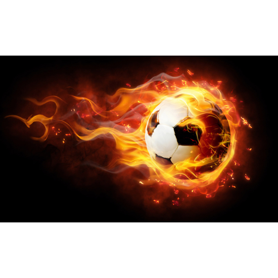 Carta da parati panoramica Calcio / Football - Pallone da calcio in fiamme