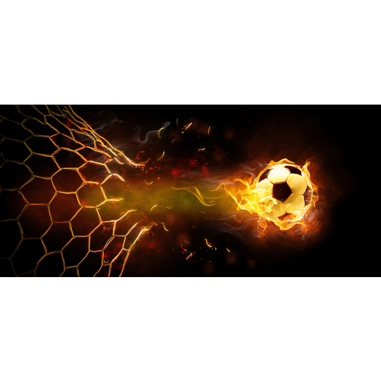Carta da parati panoramica Calcio / Football - Pallone da calcio in fiamme