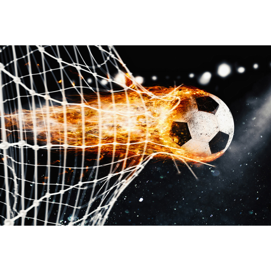 Carta da parati panoramica Calcio / Football - Pallone da calcio in fiamme