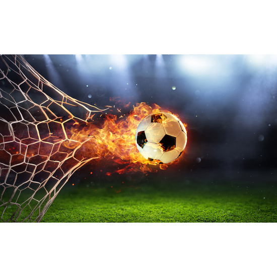 Carta da parati panoramica Calcio / Football - Pallone da calcio in fiamme