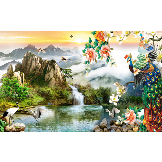 Carta da parati panoramica - Cascata Uccelli