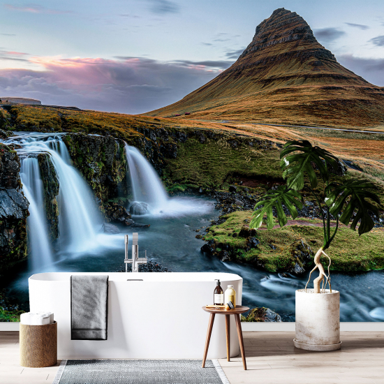 Carta da parati panoramica - Cascate Kirkjufell Islanda