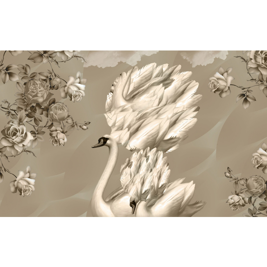 Carta da parati panoramica - Cigno Fiori