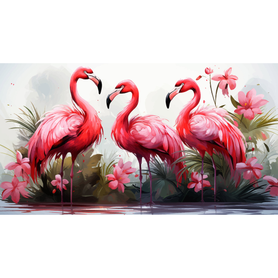 Carta da parati panoramica - Fenicotteri Rosa