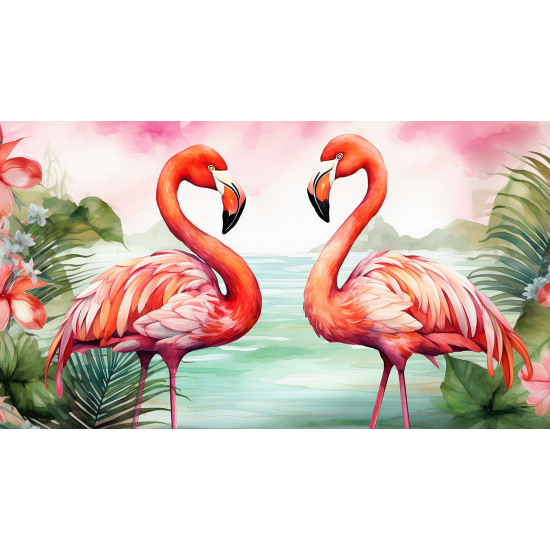 Carta da parati panoramica - Fenicotteri Rosa