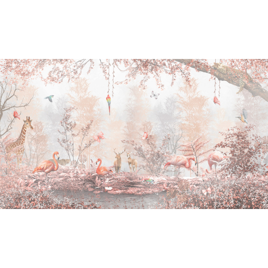 Carta da parati panoramica - Fenicotteri Rosa