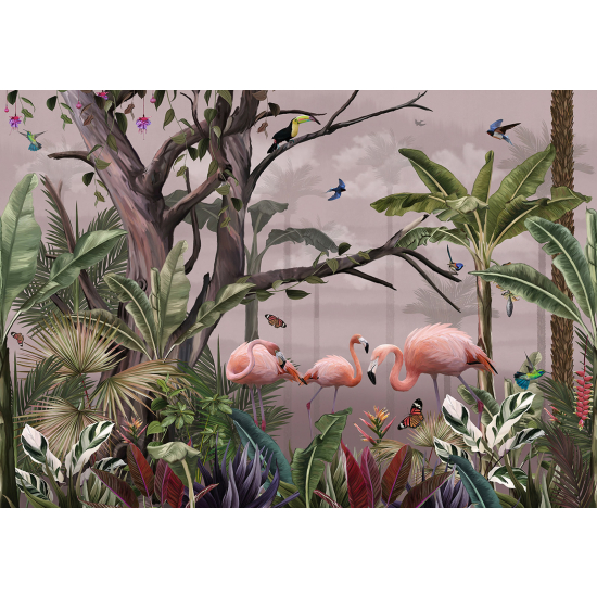 Carta da parati panoramica - Fenicotteri Rosa