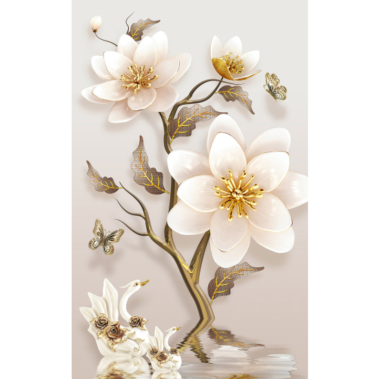 Carta da parati panoramica - Fiori 3D