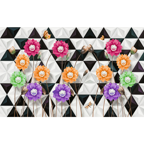 Carta da parati panoramica - Fiori 3D