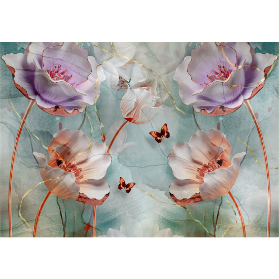 Carta da parati panoramica - Fiori 3D