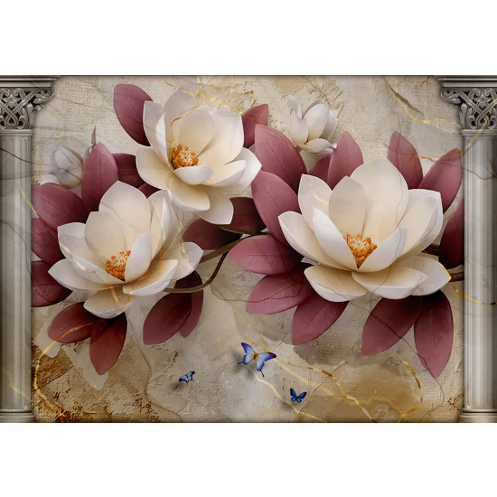 Carta da parati panoramica - Fiori 3D